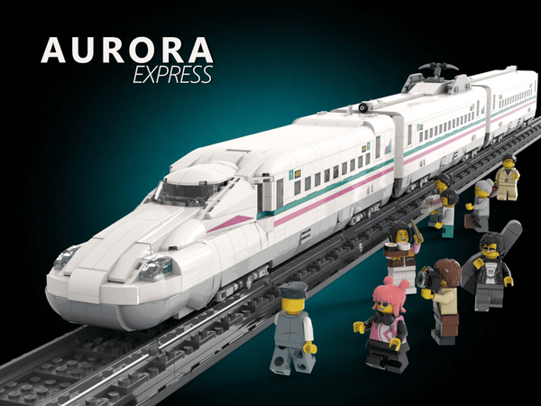 An image of a bullet train design for the Lego Bricklink Designer Program (BDP)